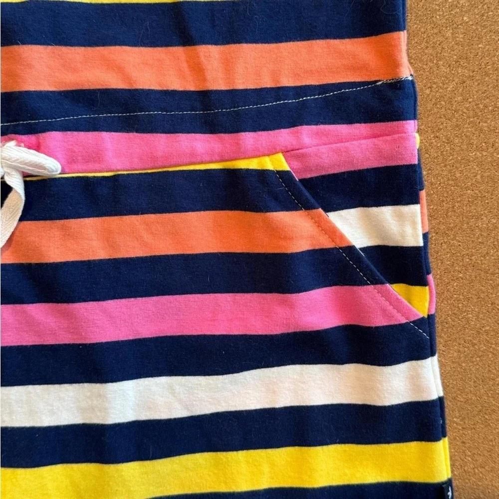 Toobydoo Striped‎ Tie-Waist Dress Kids Size 10 Navy Yellow Multi